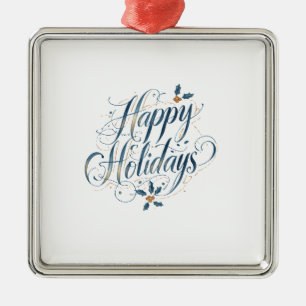 Ornamento De Metal Férias Felizes Natal Alegre Família Ano Novo