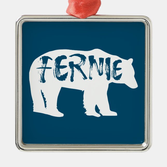 Ornamento De Metal Fernie British Columbia Bear (Frente)