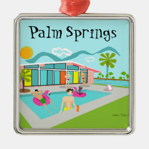 Ornamento De Metal Festa de Piscina Flamingo Rosa-Gay