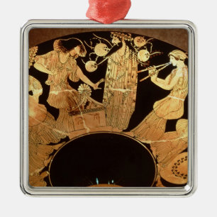 Ornamento De Metal Figura vermelha kylix do sótão que descreve