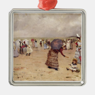 Ornamento De Metal Figuras T29836 elegantes em uma praia, 1886