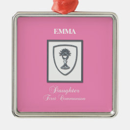 Ornamento De Metal Filha, Primeira Comunhão Silver Chalice