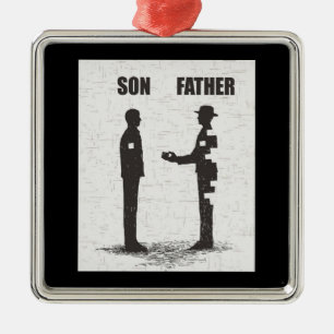 Ornamento De Metal Filho E Pai