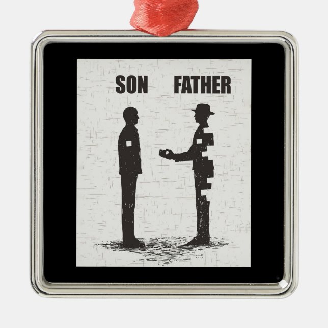 Ornamento De Metal Filho E Pai (Frente)