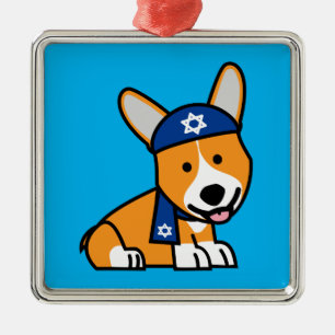 Ornamento De Metal Filhote de cachorro judaico feliz do cão dos