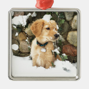Ornamento De Metal Filhote de Neve