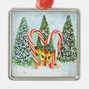 Ornamento De Metal Filhote de Veado de Natal Retrô