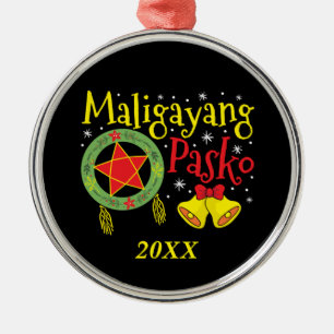 Ornamento De Metal Filipinas Filipino Natal Maligayang Pasko