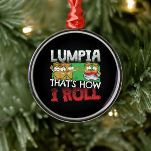 Ornamento De Metal Filipino Lumpia Comida Cartoon