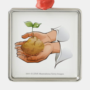 Ornamento De Metal Fim-acima das mãos de uma pessoa que guardaram a