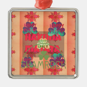 Ornamento De Metal Fique abençoado Feliz Dia de São Patrício Hakuna M