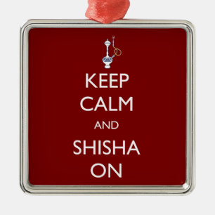 Ornamento De Metal Fique calmo e Shisha ligado