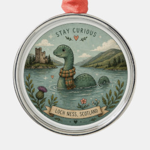 Ornamento De Metal Fique Curioso Aconchegante Críptido Nessie Monstro