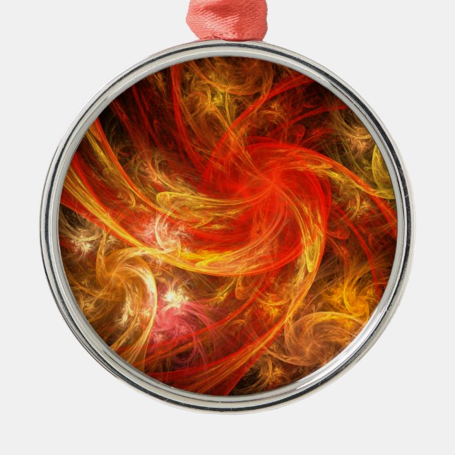 Ornamento De Metal Firestorm Nova Abstrato Art (Frente)