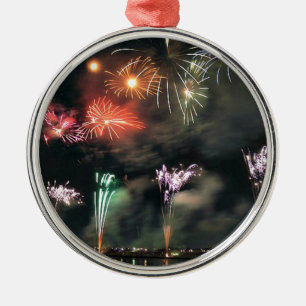 Ornamento De Metal Fireworks espetacular
