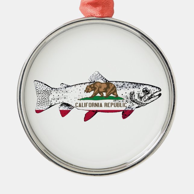 Ornamento De Metal Fish California Trout (Frente)