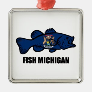 Ornamento De Metal Fish Michigan
