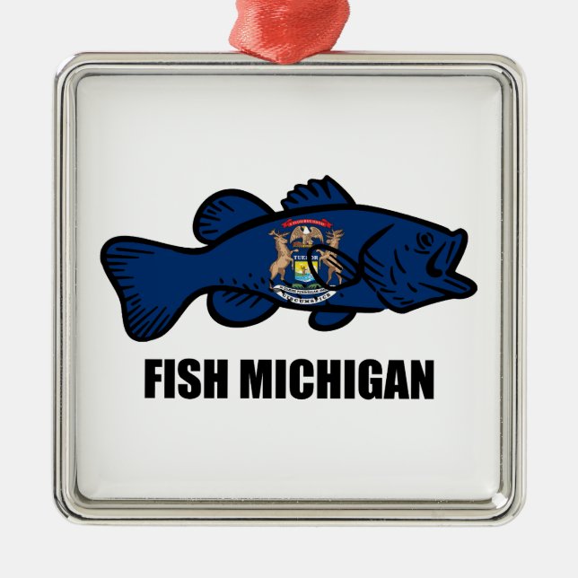 Ornamento De Metal Fish Michigan (Frente)