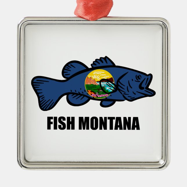 Ornamento De Metal Fish Montana Bass (Frente)