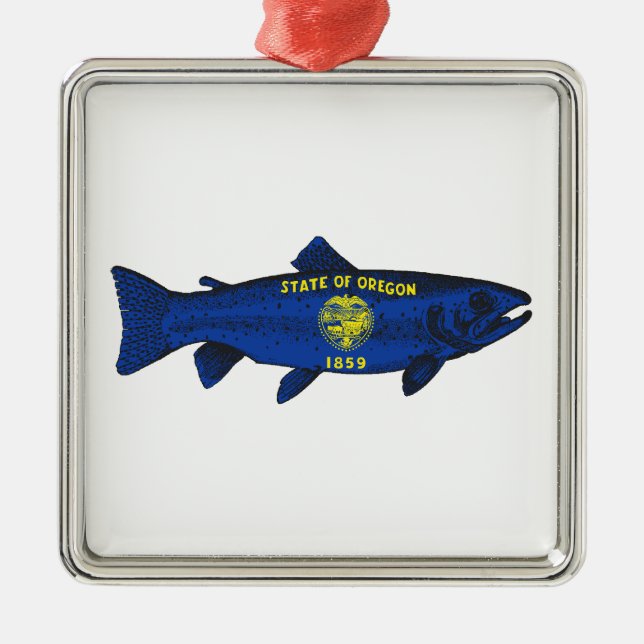 Ornamento De Metal Fish Oregon Trout (Frente)
