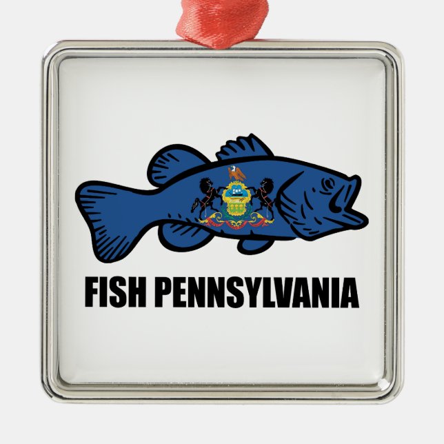Ornamento De Metal Fish Pennsylvania Bass (Frente)