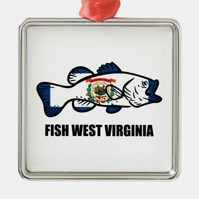 Ornamento De Metal Fish West Virginia (Frente)