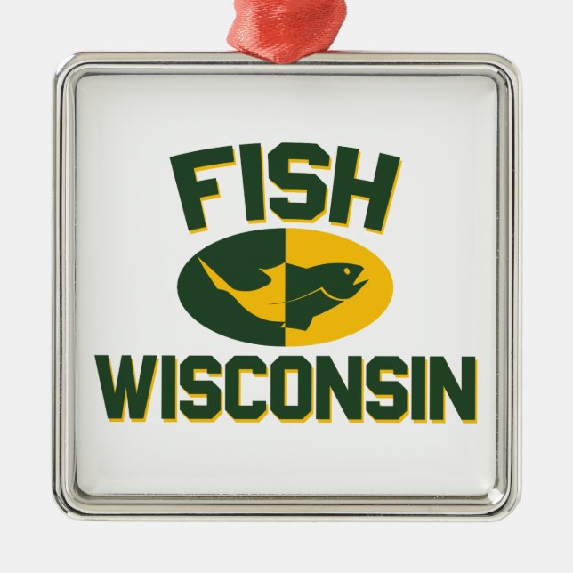 Ornamento De Metal Fish Wisconsin (Frente)