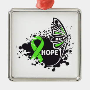 Ornamento De Metal Fita da borboleta da doença de Lyme da esperança