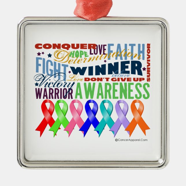 Ornamento De Metal Fitas por uma Causa (Frente)