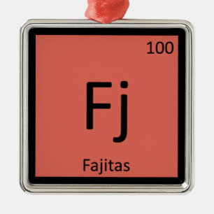 Ornamento De Metal FJ - Símbolo da mesa periódica da química dos
