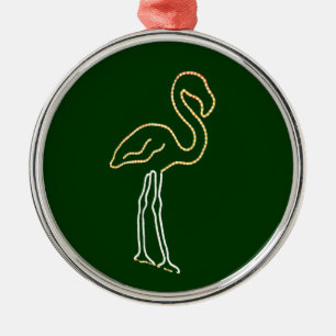 Ornamento De Metal Flamingo fluorescente