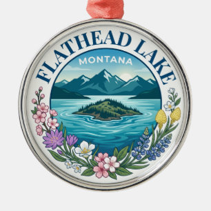 Ornamento De Metal Flathead Lake Montana