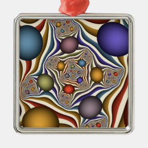 Ornamento De Metal Flexibindo Arte Fractal Colorida Abstrato