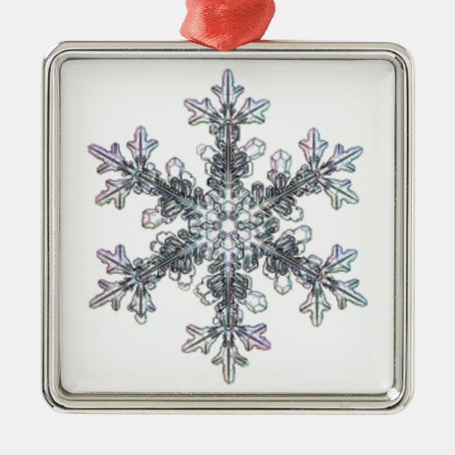 Ornamento De Metal Floco de neve, cristal (Frente)