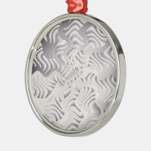 Ornamento De Metal floco de neve prateada