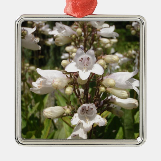 Ornamento De Metal Flor Branca (Frente)