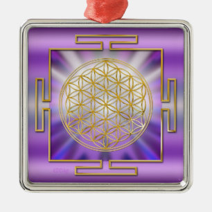 Ornamento De Metal Flor da vida Yantra