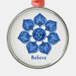 Ornamento De Metal Flor de Corte do Tecido Decortivo Azul