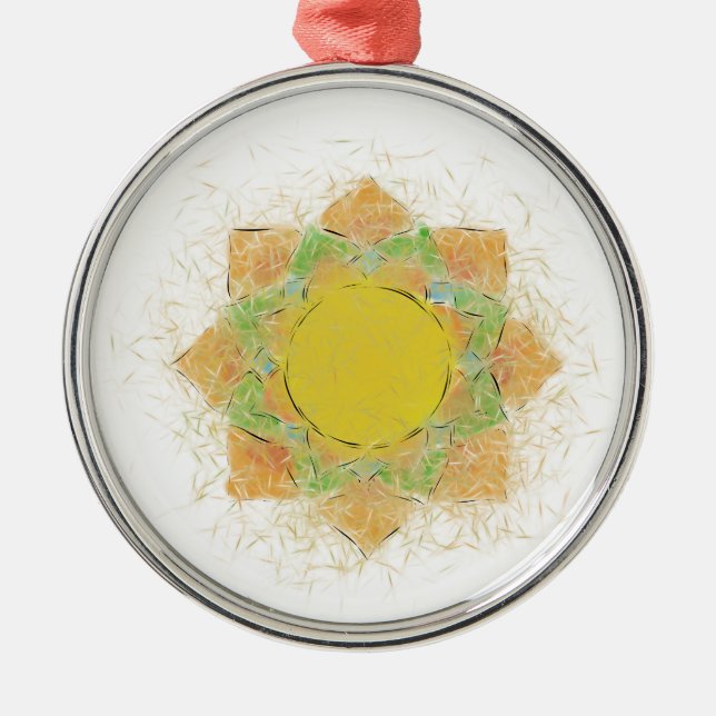 Ornamento De Metal Flor de lótus etéreo (Frente)