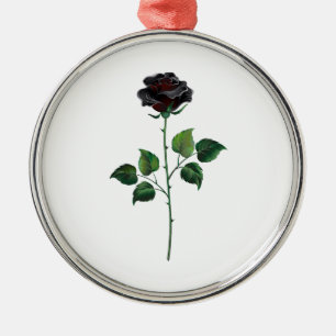 Ornamento De Metal Flor de rosa preta