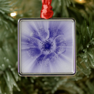 Ornamento De Metal Flor em azul