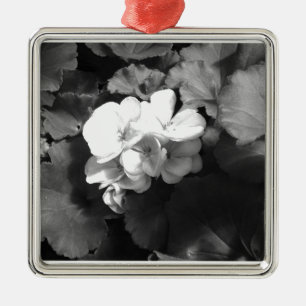 Ornamento De Metal Flor em Preto e Branco