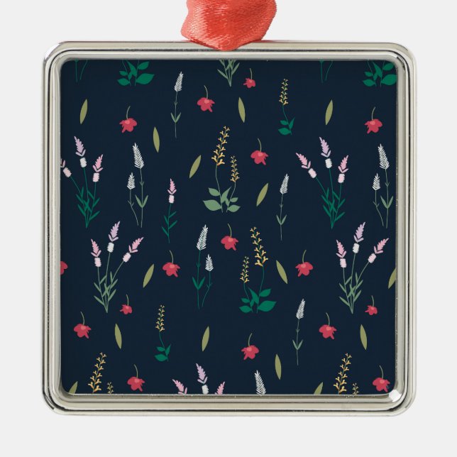 Ornamento De Metal Flor Primavera Botânico Floral (Frente)