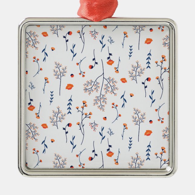 Ornamento De Metal Flor Primavera Botânico Floral (Frente)