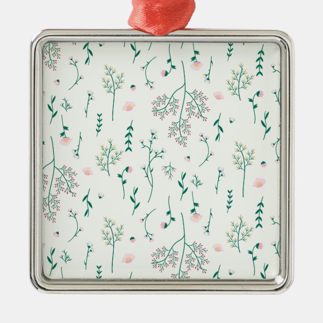 Ornamento De Metal Flor Primavera Botânico Floral (Frente)