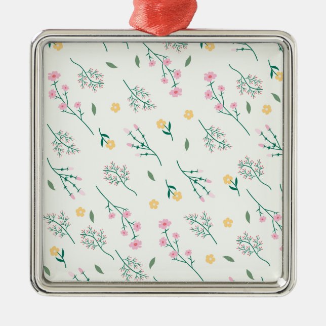 Ornamento De Metal Flor Primavera Botânico Floral (Frente)