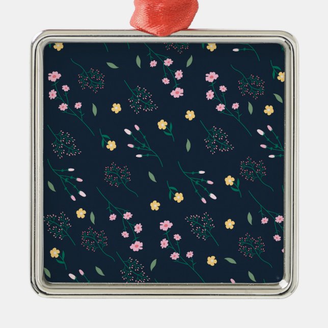 Ornamento De Metal Flor Primavera Botânico Floral (Frente)