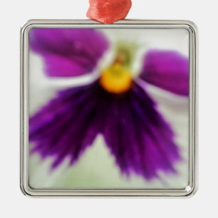 Ornamento De Metal Flor Violeta, Branco Puro