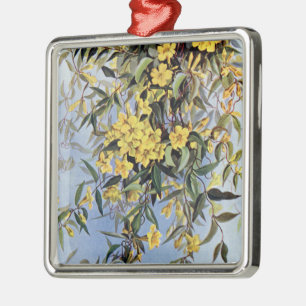Ornamento De Metal Floral Amarelo Vintage Carolina Jessamine