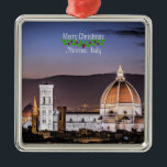 Ornamento De Metal Florence, fotografia de paisagem urbana da Itália<br><div class="desc">Florença,  Itália,  paisagem pitoresca. Feliz Natal!</div>